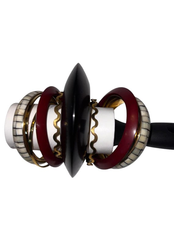 Iris Apfel & Bajalia Stacked Bracelets Set Black … - image 3
