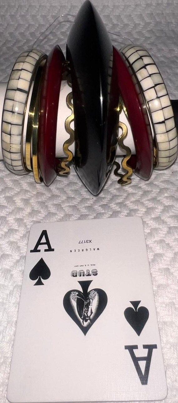 Iris Apfel & Bajalia Stacked Bracelets Set Black … - image 5