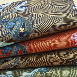 Japanese Cotton Dragon Theme Prints Fabric for Clothes Kimono Dress Apron Cotton Fabric Craft Supply Japanese Half Yard Unit image 2