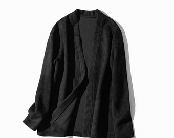 Kimono Jacket, Japanese Haori Jacket,Kimono Top Unisex Japanese Jacket Microfiber Kimono Fall  Kimono Unisex Top Suede Feel Coat