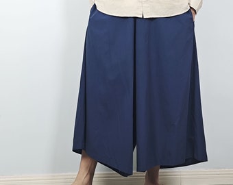 Pantalones de pierna ancha hombres / Harem Culottes / Culottes / Ropa japonesa／Pantalones de pierna ancha mujeres / Pantalones Harem hombres/pantalones de algodón pantalones anchos de algodón