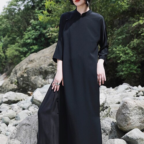 Neza Studio Black Modified Qipao Chinese Women Dress Qipao - Etsy