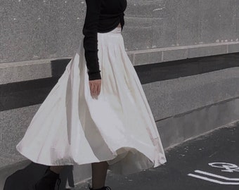 White cotton midi skirt deals