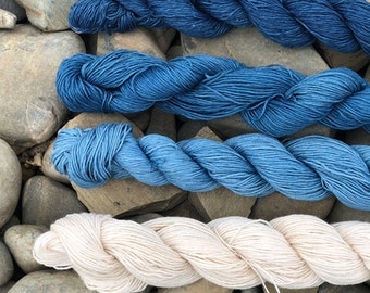 Neza Studio Natural Plant Dye Thread for Sashiko Indigo Blue Yarn Braided Friendship Bracelets