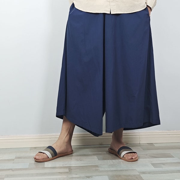 Wide leg pants men / Harem Culottes /  Culottes / Japanese clothing／Wide leg pants women / Harem pants men/cotton pants wide cotton trousers