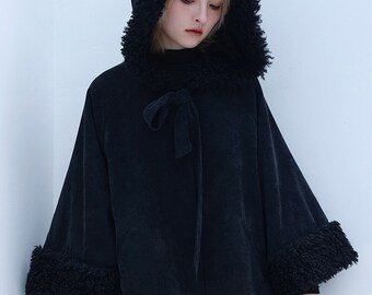 fur lined cape coat