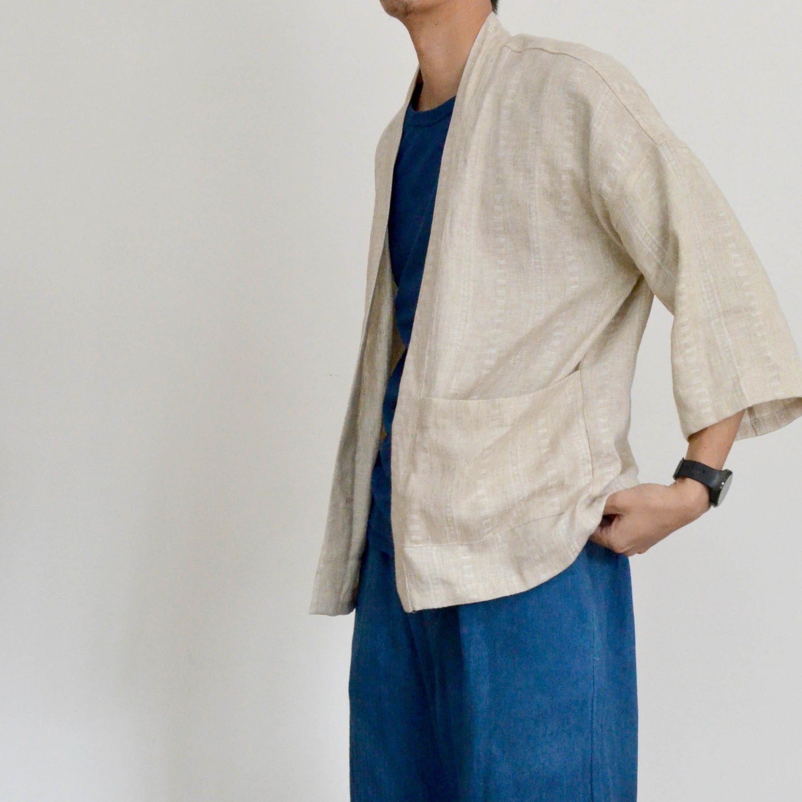 Linen Kimono Top Unisex Japanese Kimono Hanfu Modified Shirt Etsy