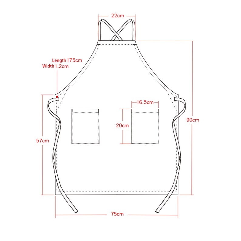 Cafe Apron Multi Purpose Pockets Apron Cafe Bakery Apron Etsy