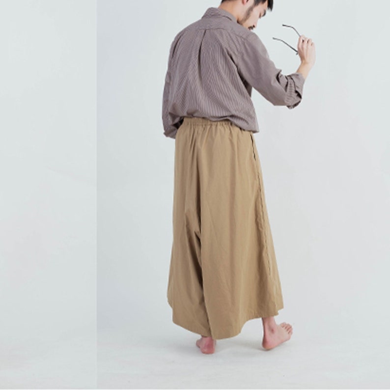 Hose mit weitem Bein für Männer / Harems-Culottes / Culottes / japanische KleidungHose mit weitem Bein für Frauen / Haremshose für Männer/Baumwollhose weite Baumwollhose Bild 6