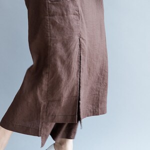 Neza Studio A Line Linen Skirt Adjustable Waist Brown One Size ...