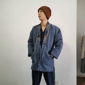 Neza Studio Padded denim kimono Winter quilted denim kimono coat kimono jacket denim kimono padded jacket quilted denim Top