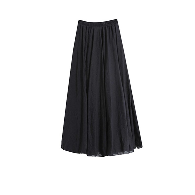 Black Linen Maxi Skirt Linen Cotton Blended Long Skirt Black Etsy