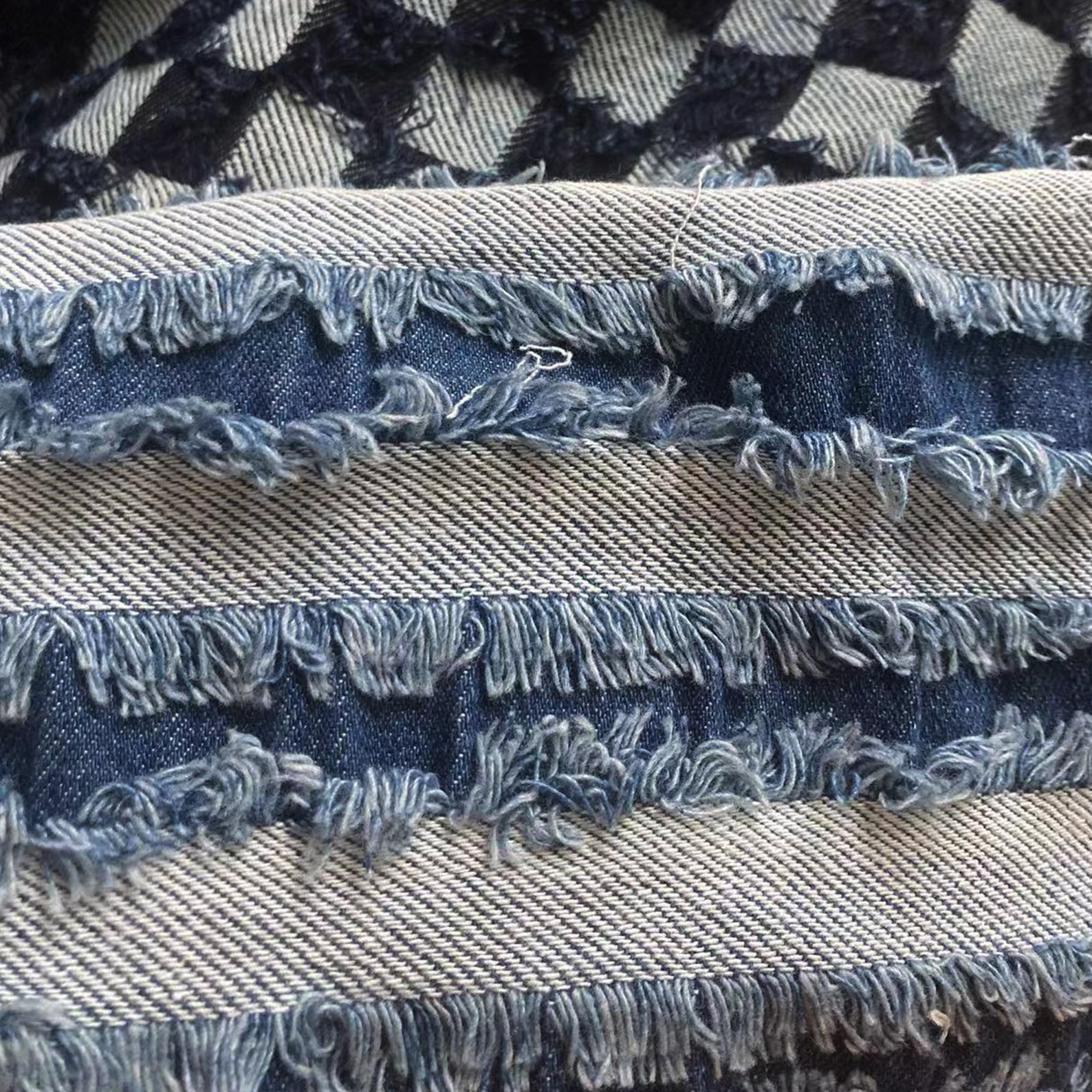 Creative Denim Fabric Ripped Denim Fabric 3D Raw Edge Fabric Etsy