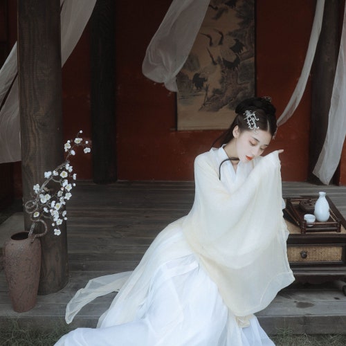 Neza Studio Chinese Hanfu Dress 3PCS Set Tea Green Flowing - Etsy