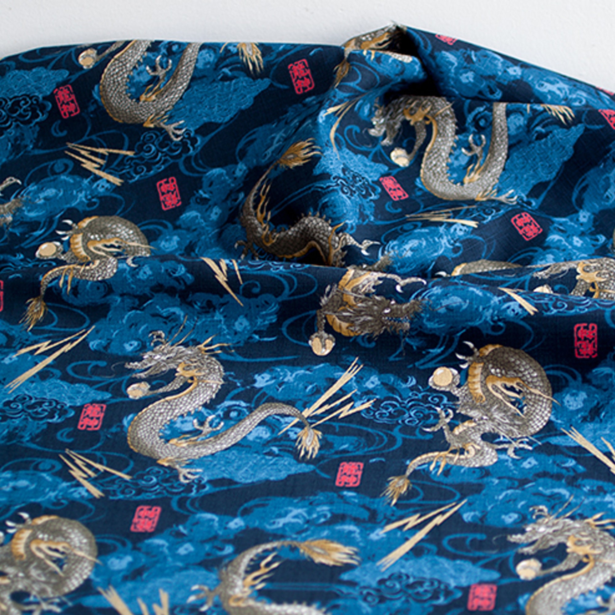 Japanese Cotton Dragon Theme Prints Fabric for Clothes Kimono - Etsy ...