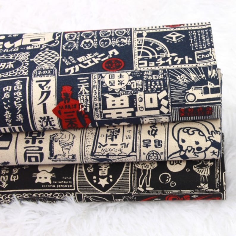Japanese Prints Cotton Fabric for Upholstery Book Sleep Hand Bags Table Mat Craft Supply Half Yard Unit