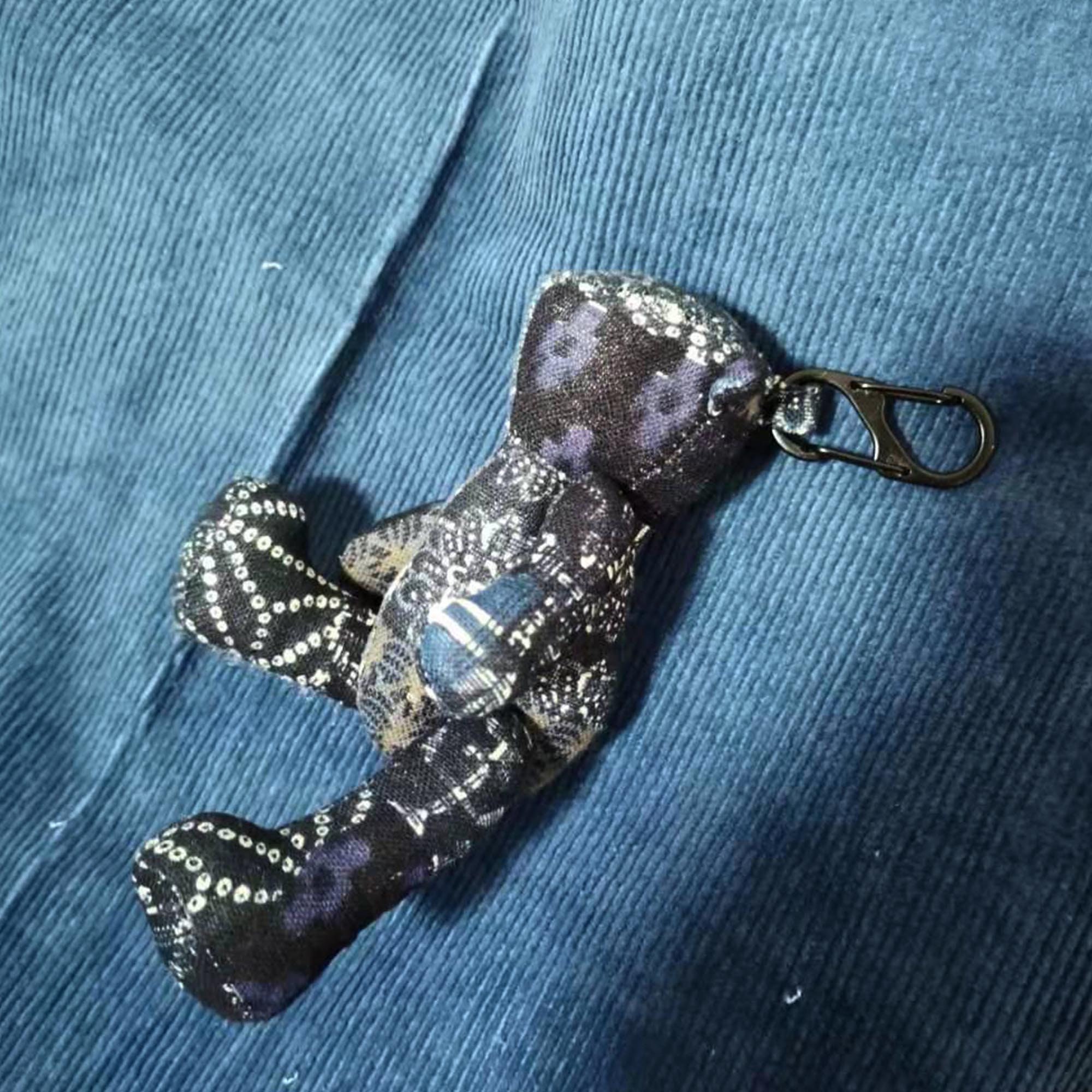 French Bulldog Keychain Bag Charm In Reverse M0n0 Print for Sale