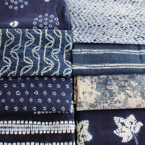 Neza Studio Hand Dyed Shibori Fabric Indigo Tie Dye Cotton Etsy