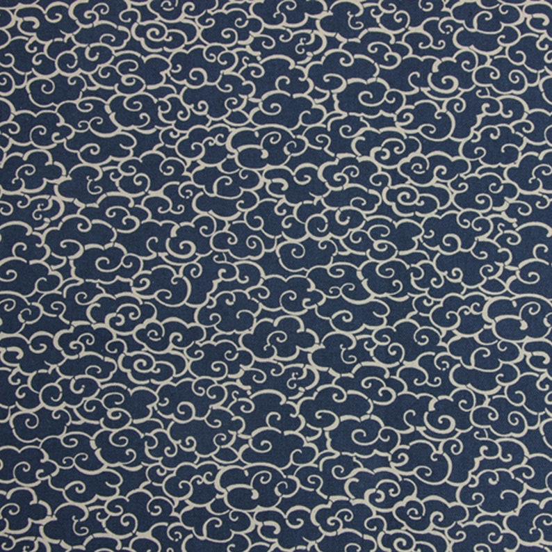 Japanese Fabrics Navy Cotton Traditional Japanese Prints Retro Etsy