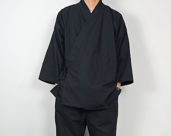 Abbigliamento Kendo tradizionale giapponese Set Samue Kimono Style Japan Home Workwear Samue Kurume Abbigliamento giapponese Set meditazione per la casa