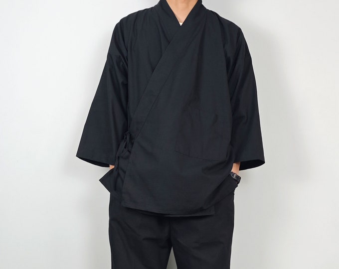 Japanese traditional Kendo Clothing Samue Sets Kimono Style Japan Home Workwear Samue Kurume Japanese Clothes Home Staying meditation Sets