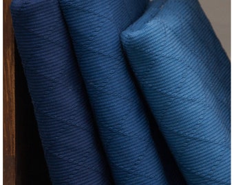 Neza Studio Indigo Hand Dyed Sashiko Fabric Thick Noragi Blue Fabric Botanic Plant Dye Jacket Fabric One meter Unit/Half Meter/Sample Pcs