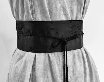 Neza Studio Satin Belt Tassel Details Waist Belt Decorative Belt Japanese Kimono Belt Accessories OBI Belt Waist Wrap Belt