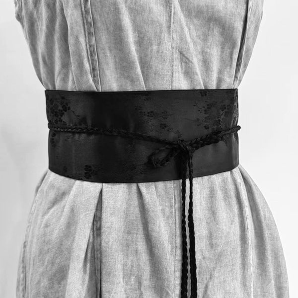 Neza Studio Satin Belt Tassel Details Waist Belt Decorative Belt Japanese Kimono Belt Accessories OBI Belt Waist Wrap Belt