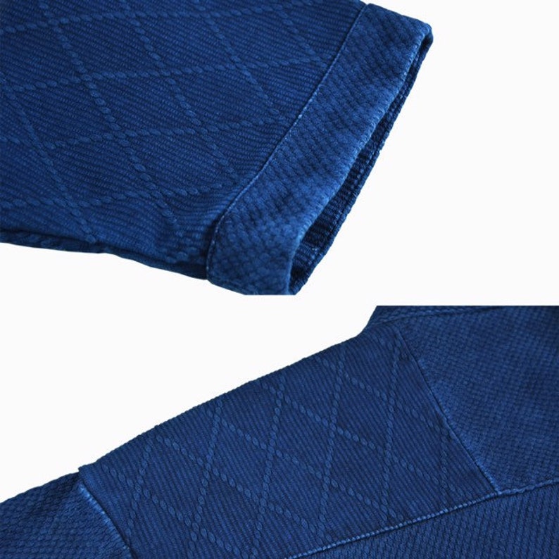 Neza Studio Noragi Jacket Japanese Jacket Kendogi Top Indigo Blue Jacket Sashiko Fabric CUSTOM MADE Kimono Jacket Japanese Clothing image 10
