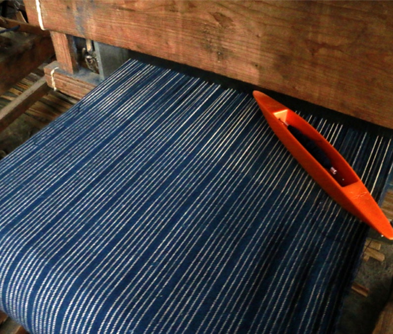 Ancient Loom Woven Fabric Indigo Blue Dye Yarn Natural Plant - Etsy