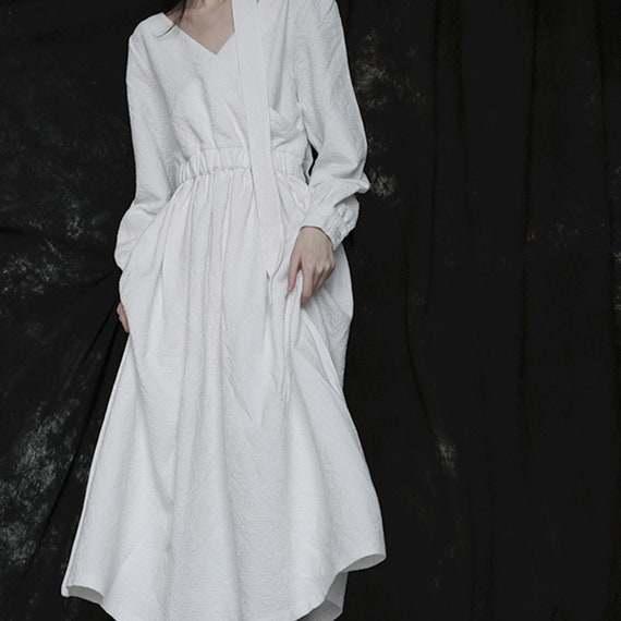 White blouson dress cheap
