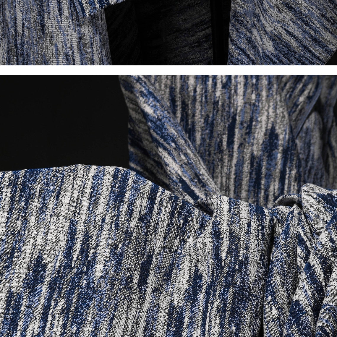 Jacquard Weave Denim Textile Cotton Thick Jacket Fabric for Etsy