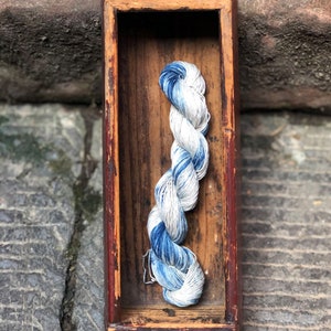 Neza Studio Natural Plant Dye Thread voor Sashiko Indigo Blue Garen Gevlochten vriendschap armbanden light blue+white