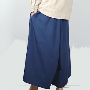 Hose mit weitem Bein für Männer / Harems-Culottes / Culottes / japanische KleidungHose mit weitem Bein für Frauen / Haremshose für Männer/Baumwollhose weite Baumwollhose Bild 2