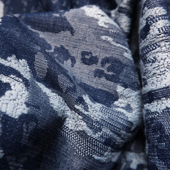 Jacquard Weave Denim Textile Cotton Thick Jacket Fabric for Creation  Project 3D Texutre Denim Jean Cotton ONE Yard Unit Designer Fabric 