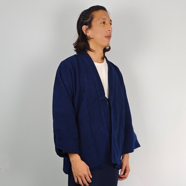 Neza Studio Kendo Jacket Japanese Kendo Jacket Indigo Sashiko Noragi Cotton Blue Coat