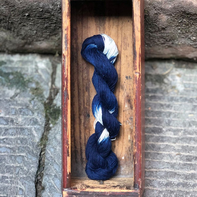 Neza Studio Natural Plant Dye Thread voor Sashiko Indigo Blue Garen Gevlochten vriendschap armbanden navy +white
