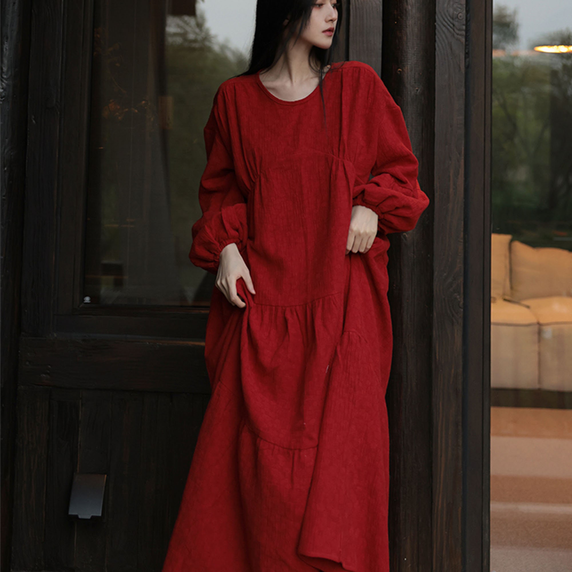 Linen Cotton Dress Maxi Dress 