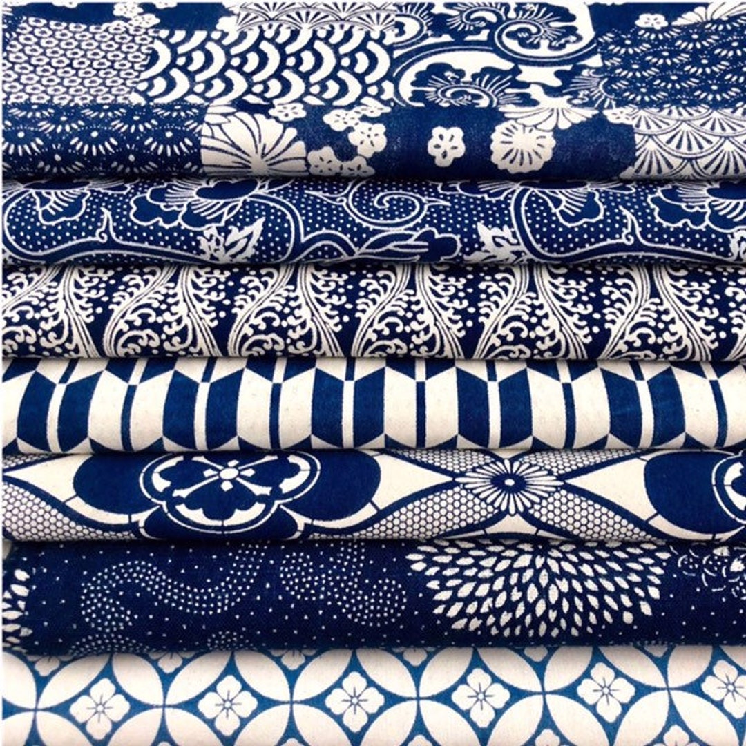 Natural Prints Cotton Blue Prints Floral Fabric -