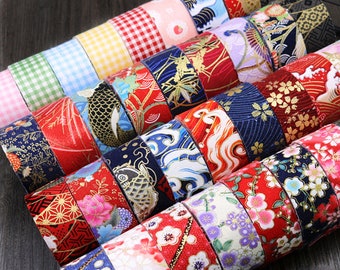 Tissu japonais en coton imprimé, ruban de biais, fourniture de couture, garnitures en coton, unité de 5 mètres