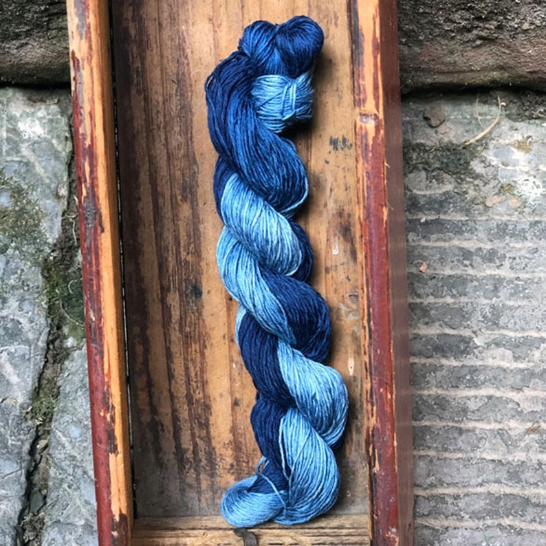 Neza Studio Natural Plant Dye Thread voor Sashiko Indigo Blue Garen Gevlochten vriendschap armbanden light blue+dark blue