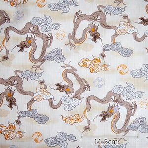 Japanese Cotton Dragon Theme Prints Fabric for Clothes Kimono Dress Apron Cotton Fabric Craft Supply Japanese Half Yard Unit 07