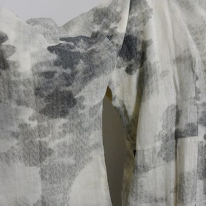 Kimono, Linen Modified Hanfu, Neza Studio Black Tie Dye Prints Front ...