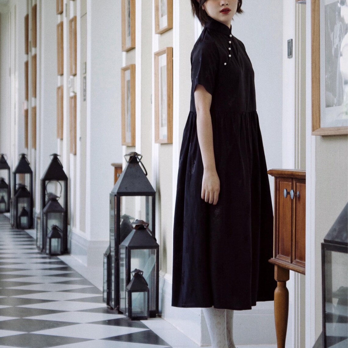 Chinese Qipao Dress Modified Qipao Dress Black Qipao Loose - Etsy
