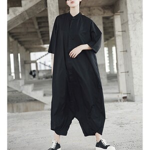 Cotton Jumpsuit Overalls Pants Wide Leg Pants Shirt Jumpsuit One Piece ...