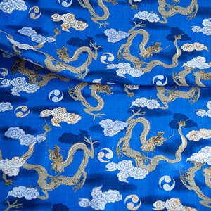 Japanese Cotton Dragon Theme Prints Fabric for Clothes Kimono Dress Apron Cotton Fabric Craft Supply Japanese Half Yard Unit 08
