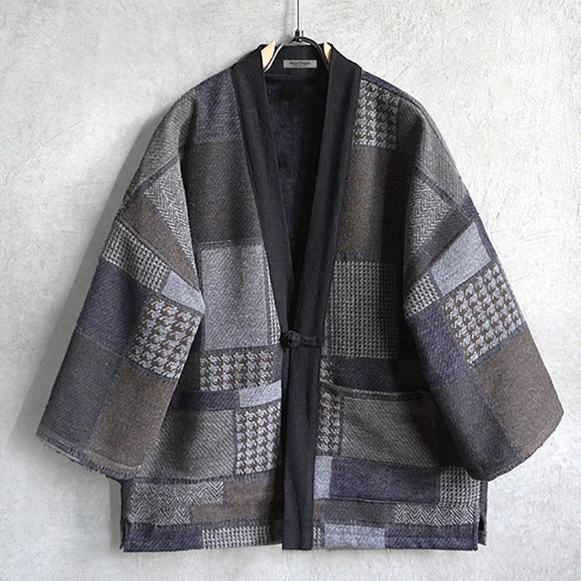 Men's Japanese Kimono Overcoat Noragi Cardigan Wool - Etsy UK