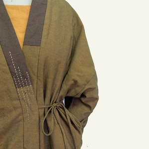 Women's Padded Kimono Coat Over sized quilted coat Cotton padded coat winter kimono coat Padded hanfu jacket kimono jacket