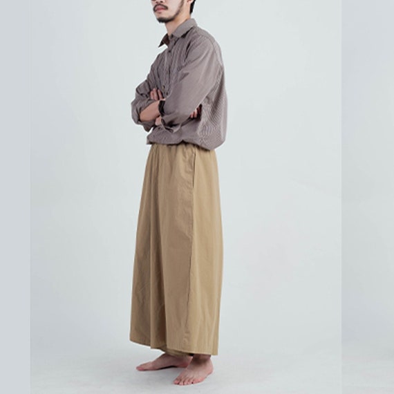 Buy Wide Mens Linen Palazzo Pants With Pleats, High-waist Wide Linen  Joggers, Mens Trousers, Loose Fit Pants, Baggy Pants Online in India - Etsy