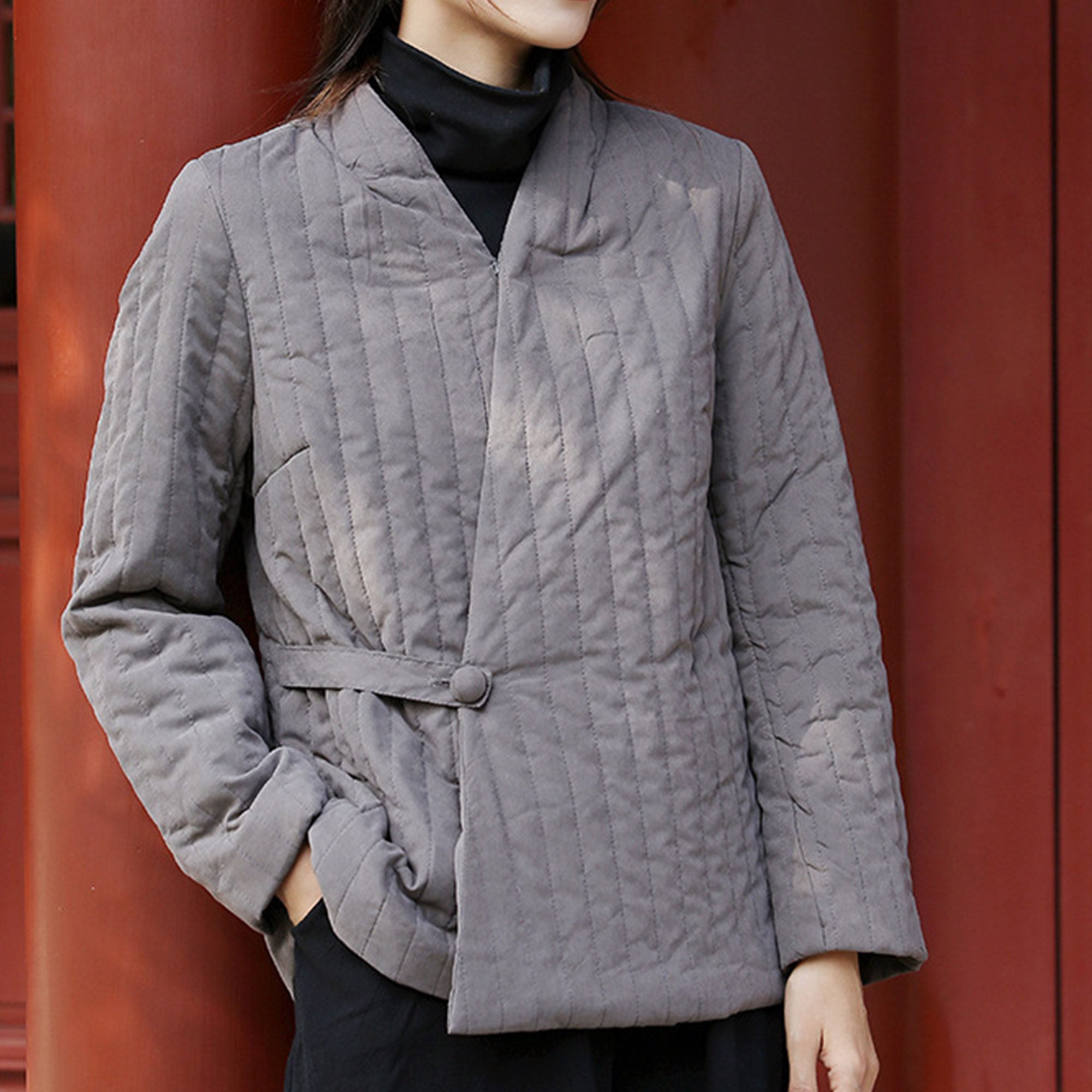 Chinese Hanfu Modified Jacket Padded Quilted Coat Kimono Etsy UK